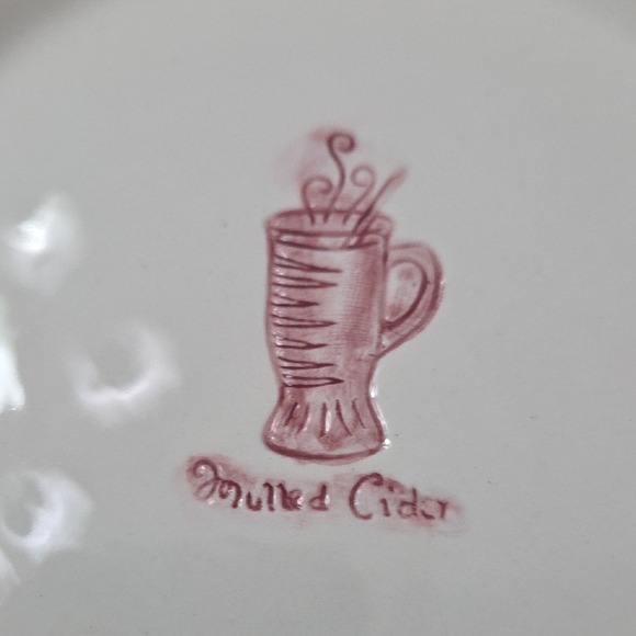 White Ceramic Coffee-Themed Plates Set - Picture 5 of 8